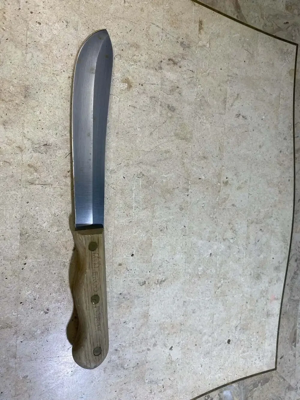 Vintage Ekco Forge G7597 8-inch Butcher Knife with Wood Handle